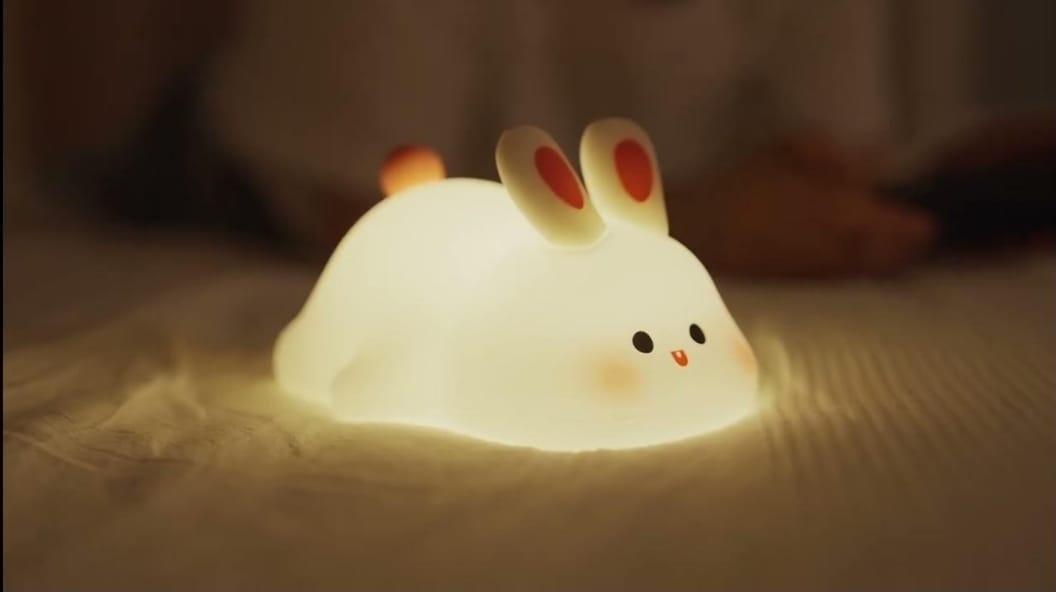 Cute Silicon Rabbit Lamp – Perfect Night Light for Bedroom
